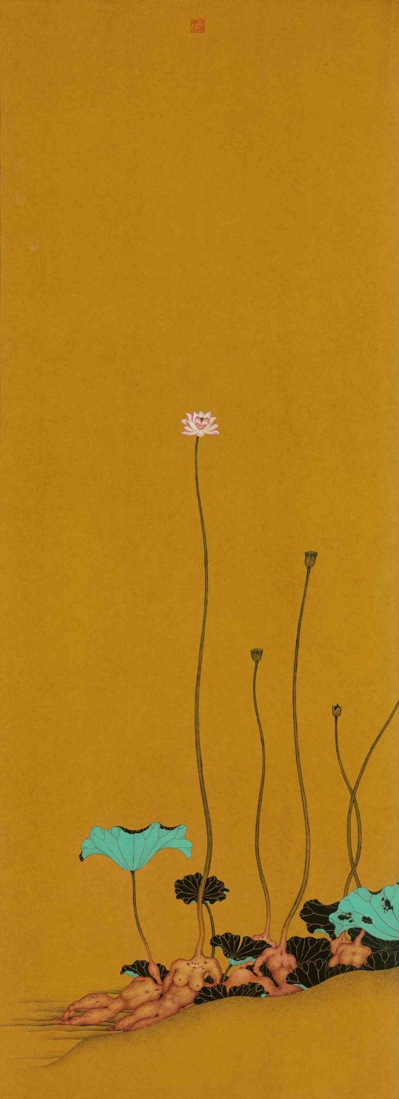 【 荷 】 纸本设色 · 65x178cm.jpg