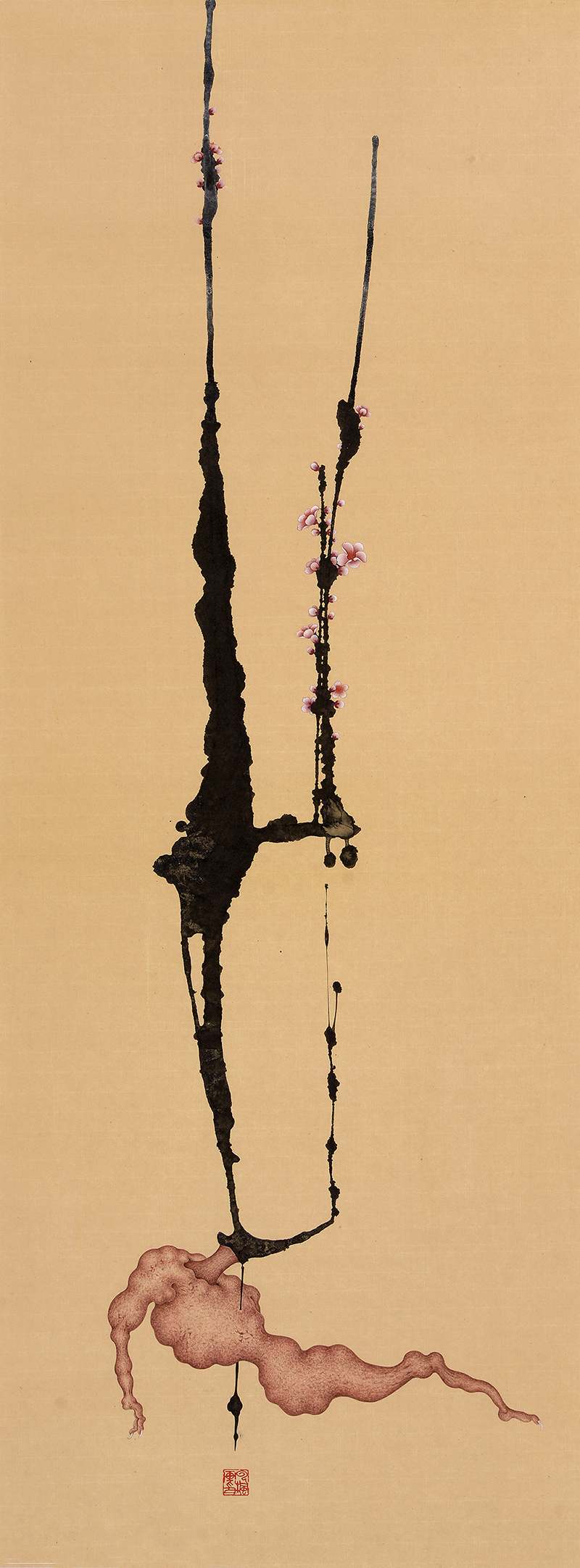 梅 纸本设色 50x138cm.jpg